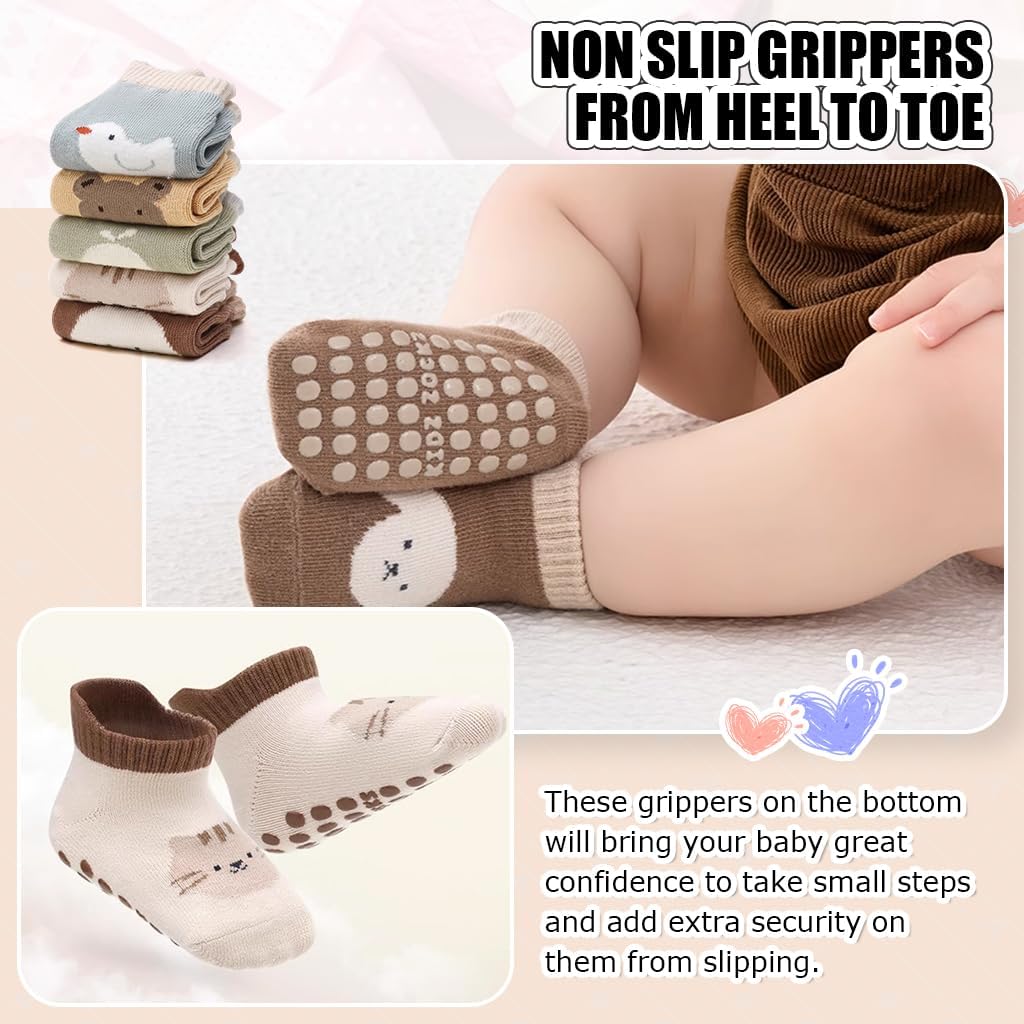 Adorable &amp; Safe Cartoon Socks for Toddlers (6 Pairs, Ages 1–3)